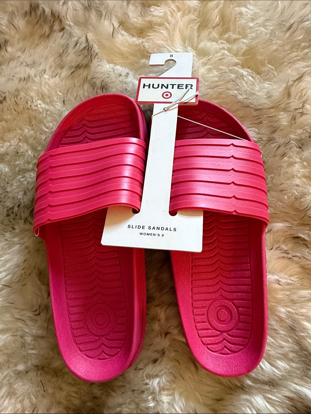 New hunters pool slides pink sandals slip in 8 water resistant grip